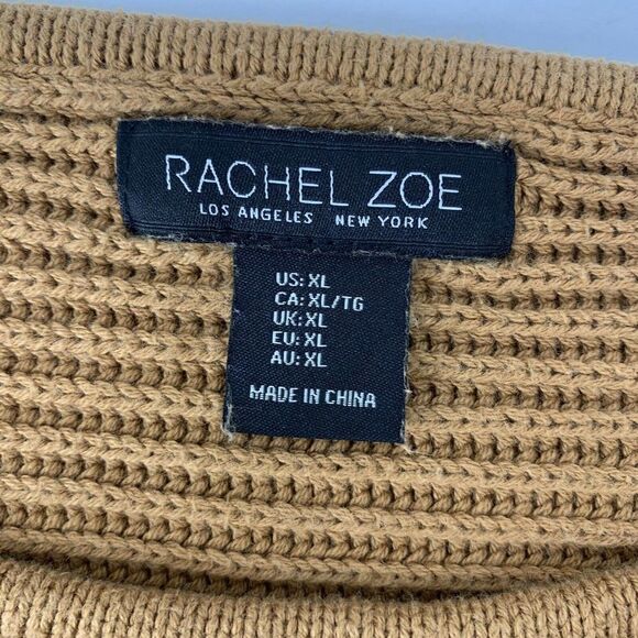 Rachel Zoe Brown Sweater XL Boat Neck Pullover - Picture 4 of 5